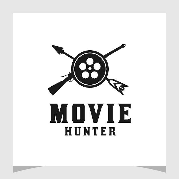 Film Reel With Arrow And Gun for Wildlife Film Production logo design