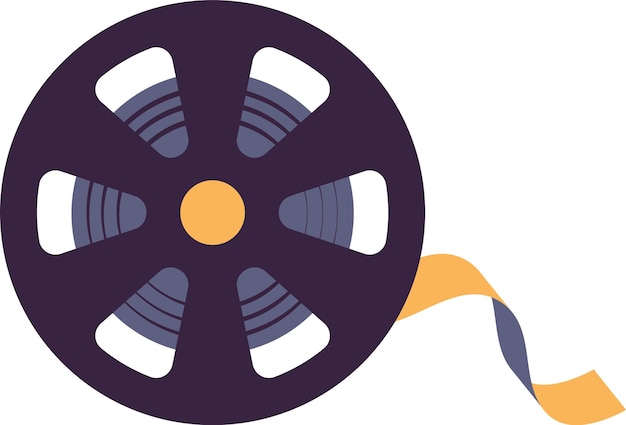 Film roll icon in flat style