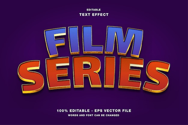 Film series 3d editable text effect