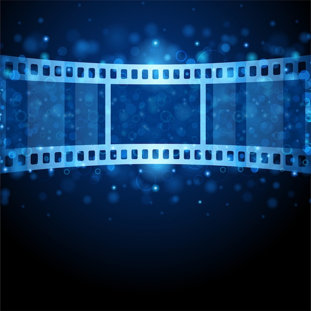 Film strip against shining bubbles illustration