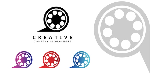 Film strip logo vector symbol