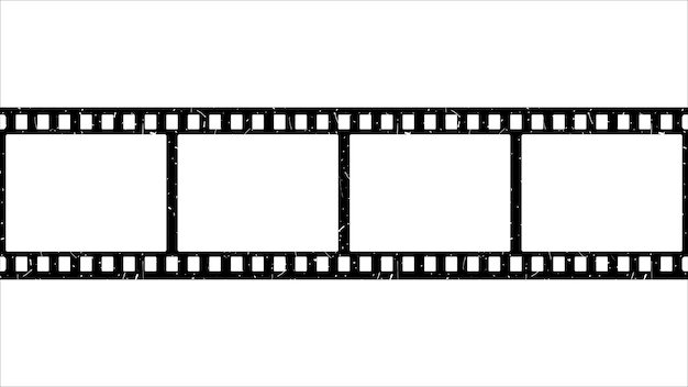 Film strip Old retro negative film frame Vector illustration isolated on white