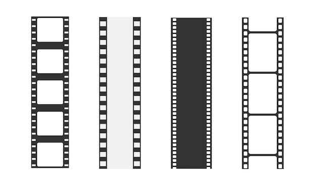 フィルム ストリップ テンプレート。ネガとストリップ、メディア フィルム ストリップ。フィルム ロール ベクトル、フィルム 35 mm、スライド フィルム