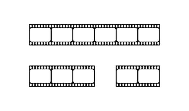 Векторная иллюстрация киноленты CutRewrite Develop 35mm Frame Vintage Retro Movies Cartoons Broadcast Content Cinema concept Набор векторных иллюстраций