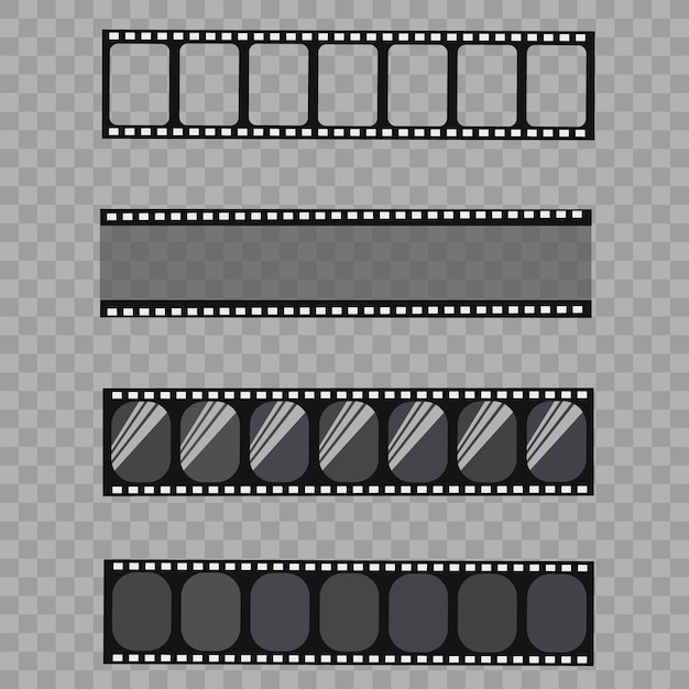 Vector film strip, vector illustration. set