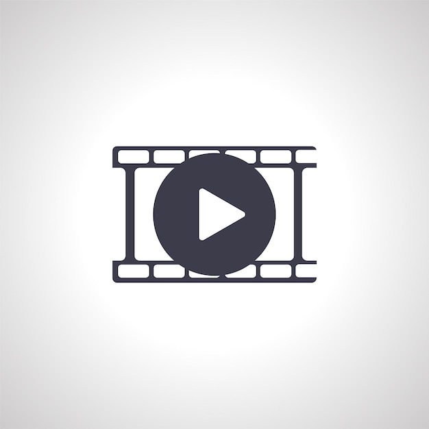 Vector film strip with play button icon