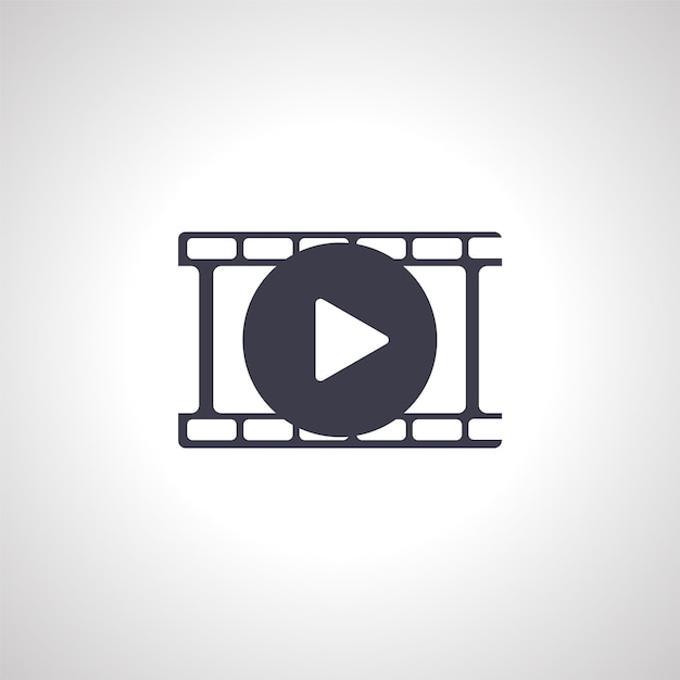 Film strip with play button icon