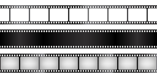 Collezione di strisce cinematografiche vecchia striscia cinematografica retro illustrazione vettoriale registrazione video