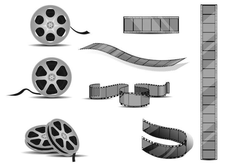 Vector film strips rolls set.