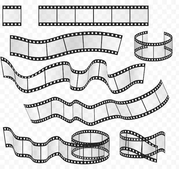 Vector film strips rolls set