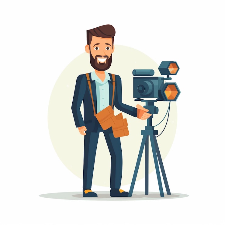 Vector film vector film illustratie cinema productie camera cinematografie media uitrusting
