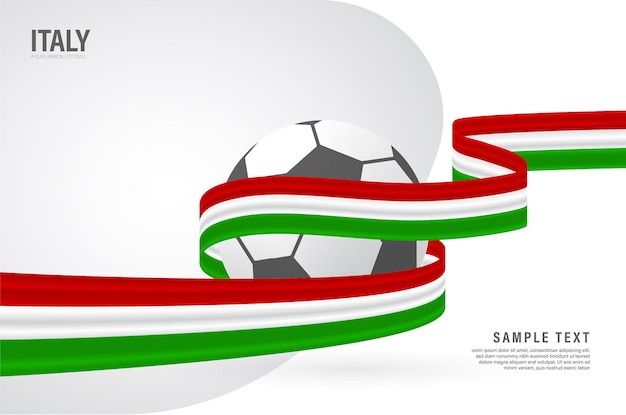Film Videoitaly lint vlag met voetbal. voetbal kampioenschap