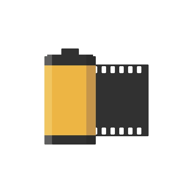 Filmcamera plat pictogram geïsoleerd op een witte achtergrond Vectorillustratie
