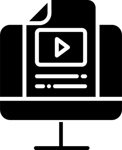 filmdocument solide en glyph vector illustratie