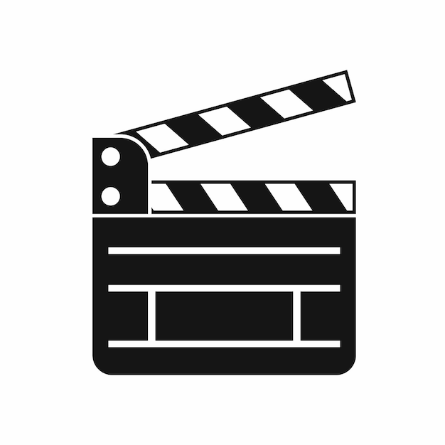 Filmklapper pictogram in eenvoudige stijl geïsoleerd op witte achtergrond Film symbool