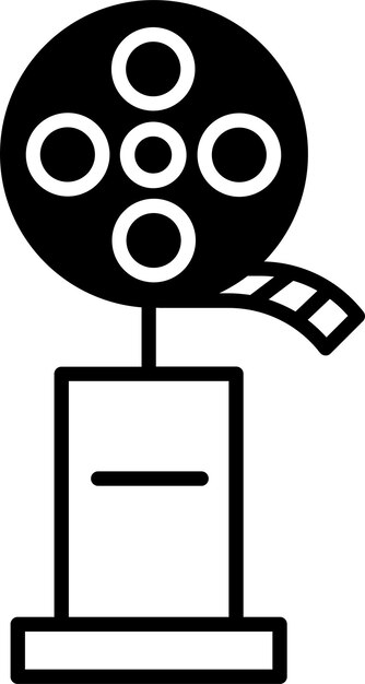 filmprijs vaste glyph vector illustratie