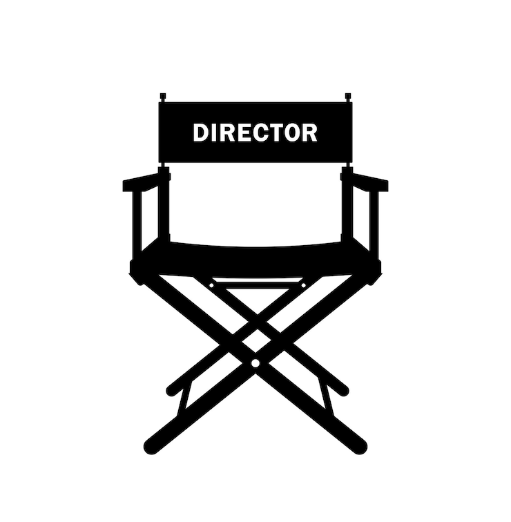 Vector filmregisseur stoel silhouet bioscoop studio fauteuil