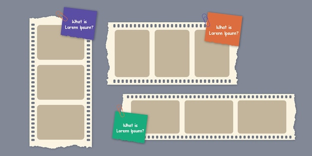 Filmrol foto gescheurd papier infographic-sjablonen - fotomodel