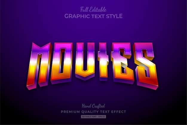 Films 80's Retro Gradient bewerkbaar premium tekststijleffect