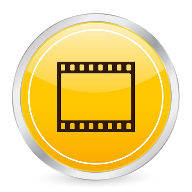 Filmstrip gele cirkel pictogram