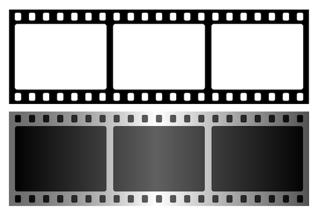 Vector filmstrip vector zwarte clipart geïsoleerd op witte achtergrond