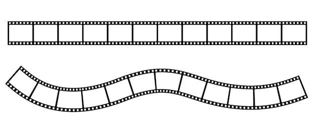 Vector filmstrip vector zwarte clipart geïsoleerd op witte achtergrond