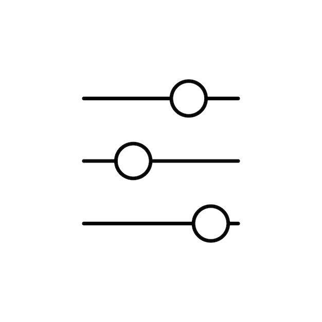 Vector filtercontrole. aanpassingspictogram. pictogram voor filterbesturingsinstellingen. vector illustratie