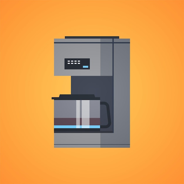 Filterkoffiemachine en huishoudapparatuur platte vectorillustratie