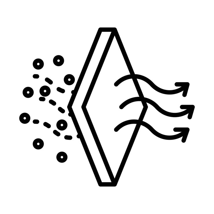 Vector 필터링 공기 아이콘 윤 설정 표시