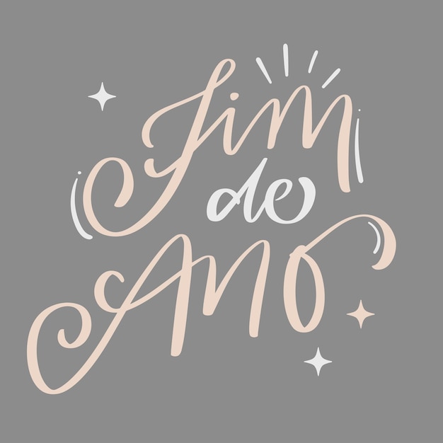 Vector fim de ano end of the year in brazilian portuguese modern hand lettering vector