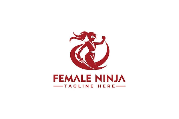 Fimale ninja vector logo design Vintage Ninja logo vector for Business Identity