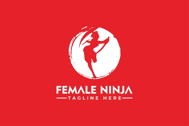 Fimale ninja vector logo ontwerp Vintage Ninja logo vector voor zakelijke identiteit