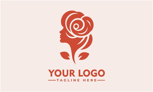 Vettore del logo fimale rose vintage woman rose per l'identità aziendale