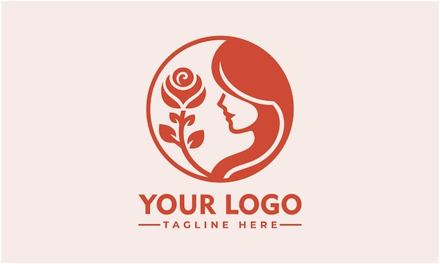 Fimale Rose vector logo ontwerp Vintage Woman Rose logo vector voor zakelijke identiteit