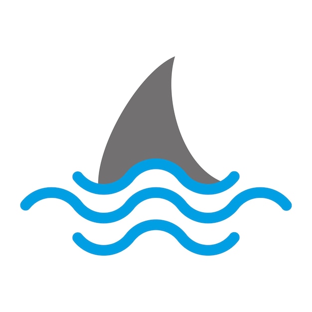 Fin shark boven de water vector logo ontwerpsjabloon