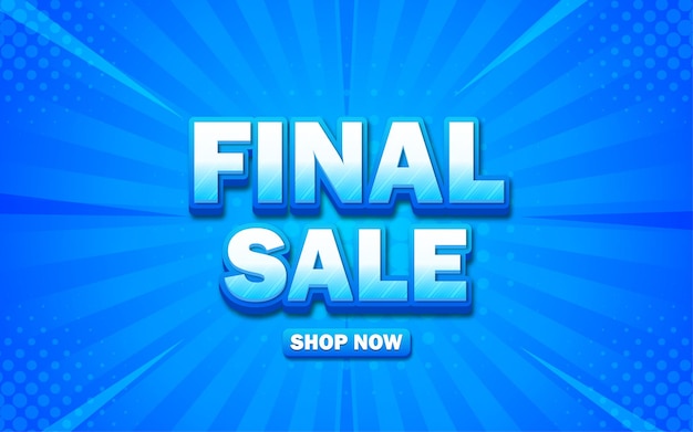 Final sale banner with editable text effect template.