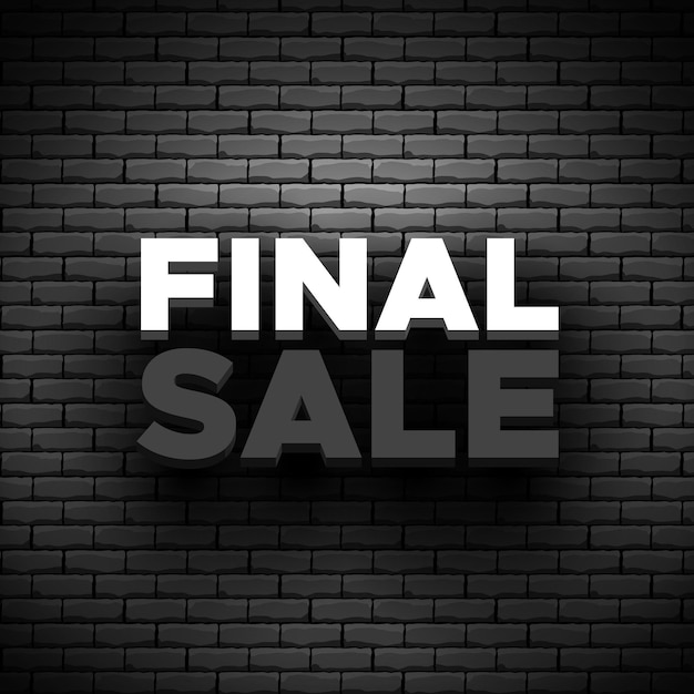 Final sale poster on brick wall 