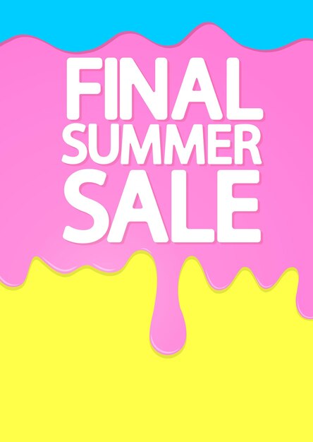 Final Summer sale poster design template or banner for shop and online store vector illustration