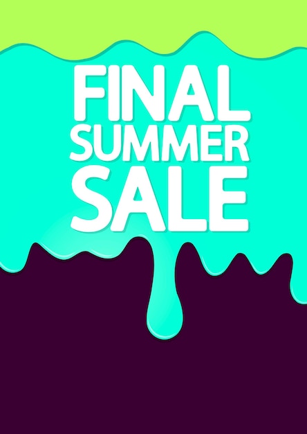 Final Summer sale poster design template or banner for shop and online store vector illustration