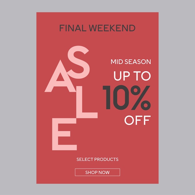 Final weekend sale 10 off discount promotion poster