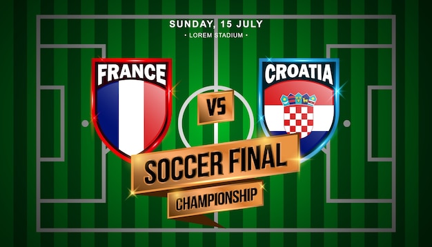 Finale voetbalwedstrijd tussen frankrijk en kroatië