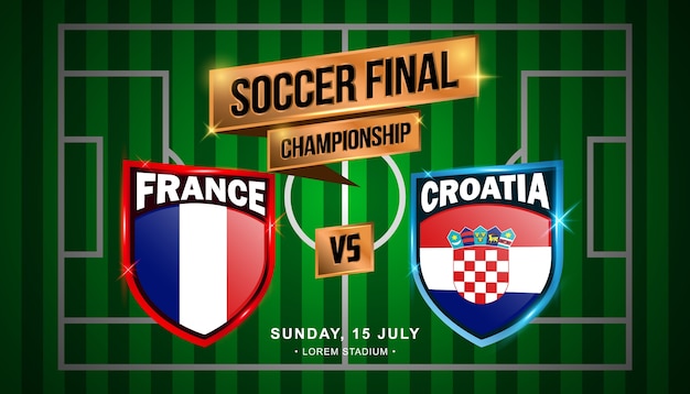 Finale voetbalwedstrijd tussen frankrijk en kroatië