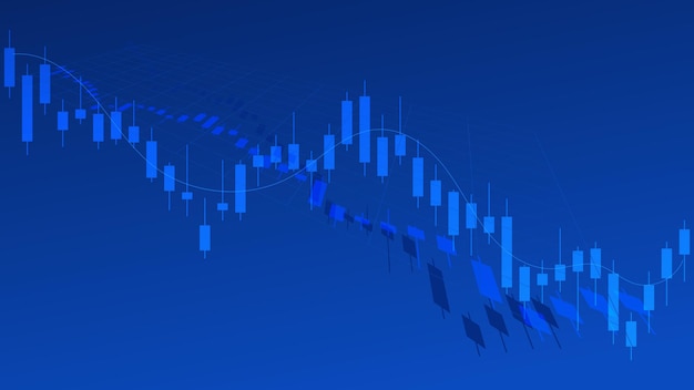 Sfondo finanziario concetto candelieri grafico mostra l'analisi del prezzo del mercato azionario per gli investimenti