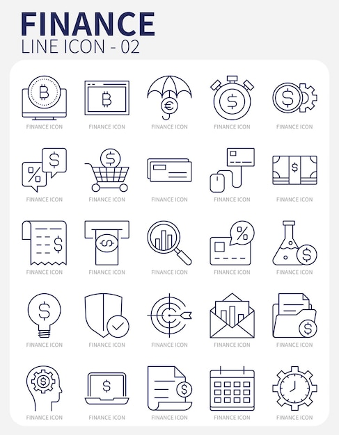 finance bank investment line icon