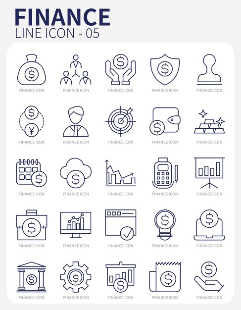 finance bank investment line icon