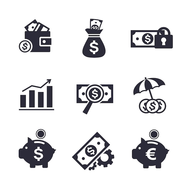 Finance and banking icons set