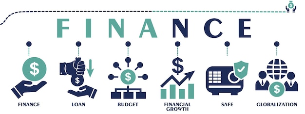 Vector finance banner web solid icons vector illustration concept collection icon set