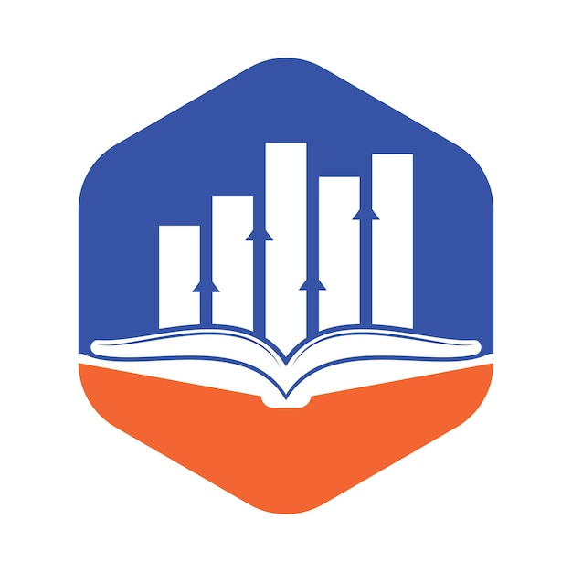 Дизайн логотипа книги по финансам Дизайн логотипа образования для роста бизнеса