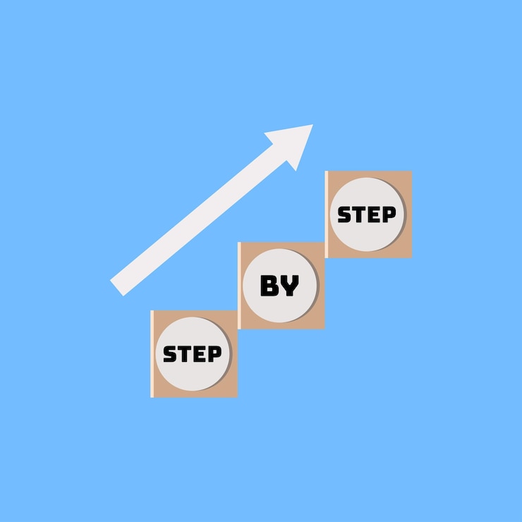 Vector finance business step by step business growth concept stairs for future goal challenge vector