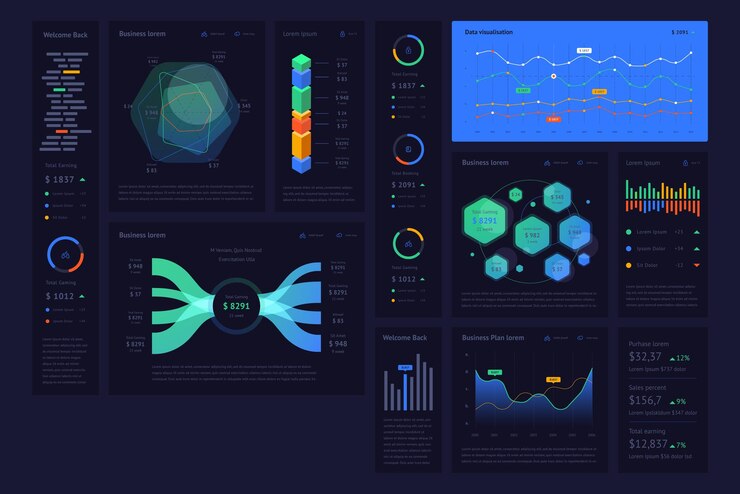 Vector finance and cryptocurrency infographic elements